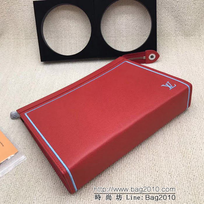 路易威登LV頂級原單 M61692十字紋繡邊藍洗漱包2018-19秋冬新款 手拿包 ZY1106